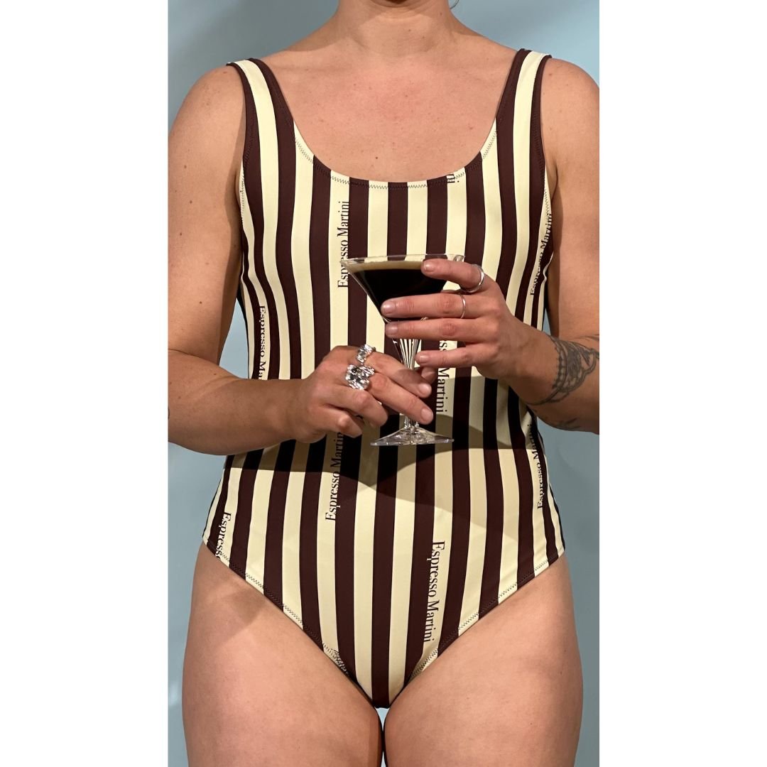 The Espresso Martini Striped Swimsuit - XS - Cocktailored