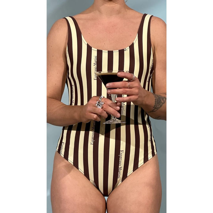The Espresso Martini Striped Swimsuit - XS - Cocktailored