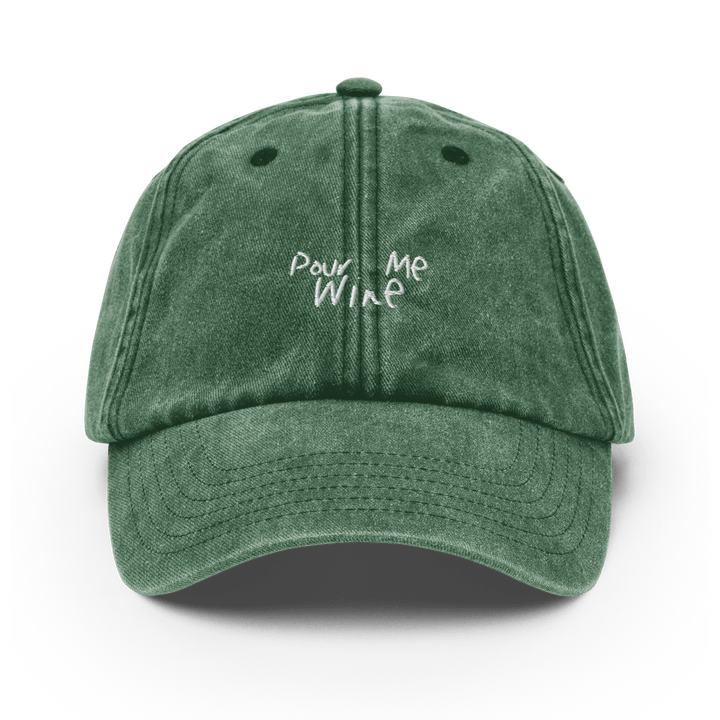 The Pour Me Wine Vintage Hat - Vintage Bottle Green - Cocktailored