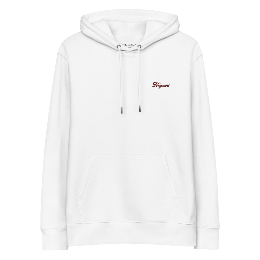 The Negroni Script Eco Hoodie - White - Cocktailored