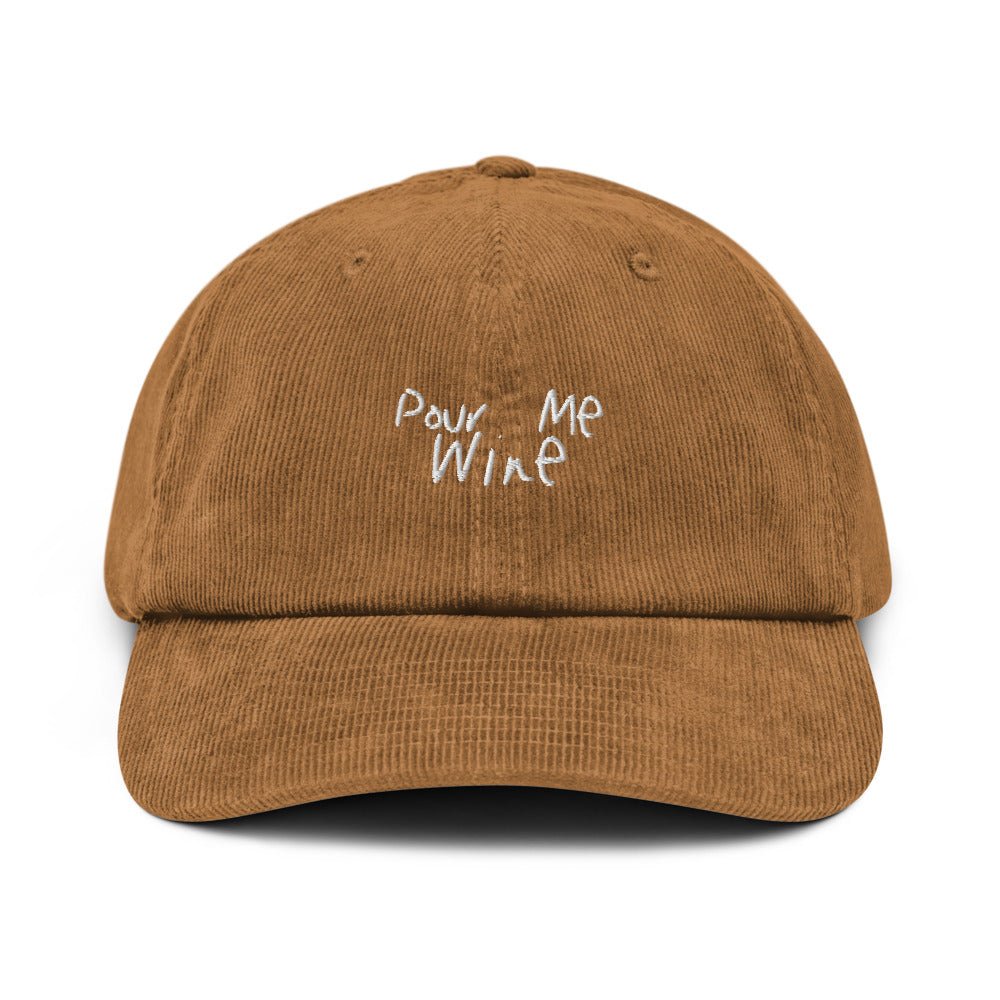 The Pour Me Wine Corduroy Hat - Camel - Cocktailored