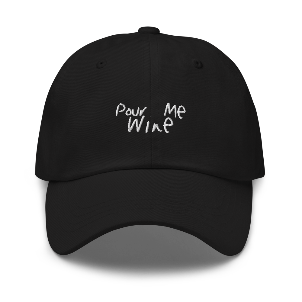 The Pour Me Wine Dad Hat - Black - Cocktailored