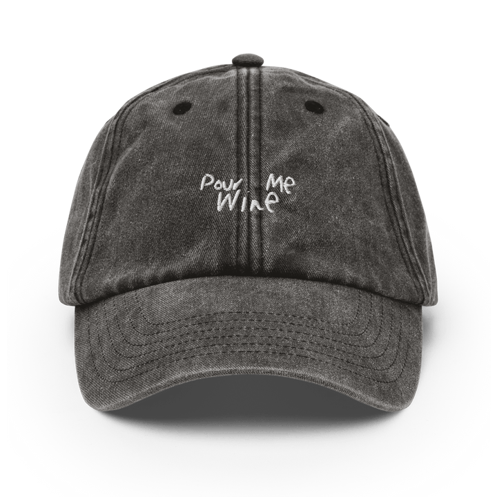 The Pour Me Wine Vintage Hat - Vintage Black - Cocktailored