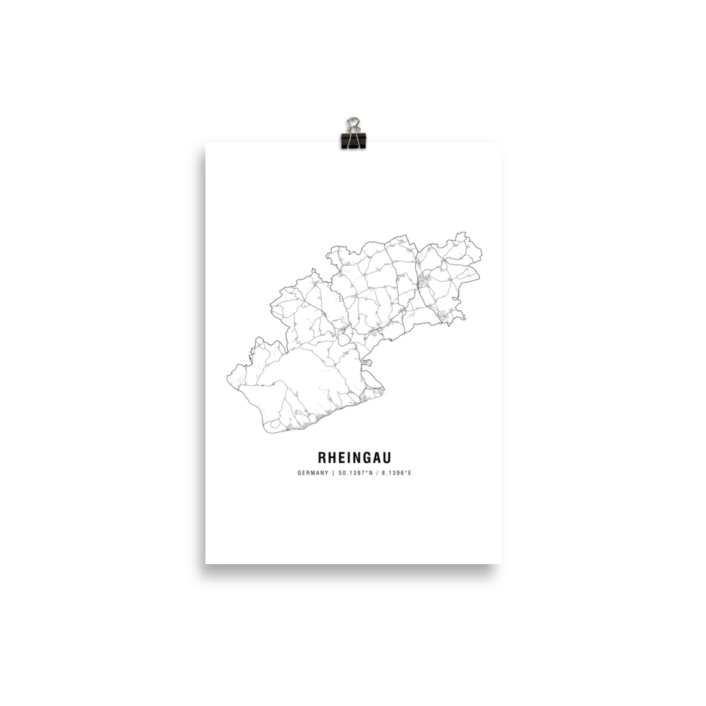 The Rheingau Wine Map Poster - 21x30 cm - Cocktailored