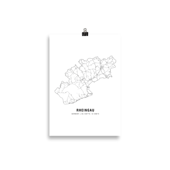 The Rheingau Wine Map Poster - 21x30 cm - Cocktailored