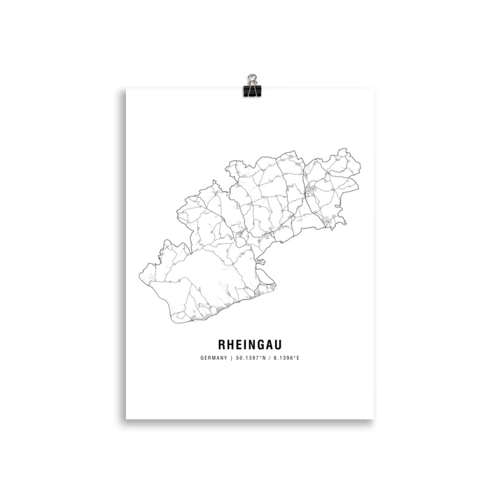 The Rheingau Wine Map Poster - 30x40 cm - Cocktailored