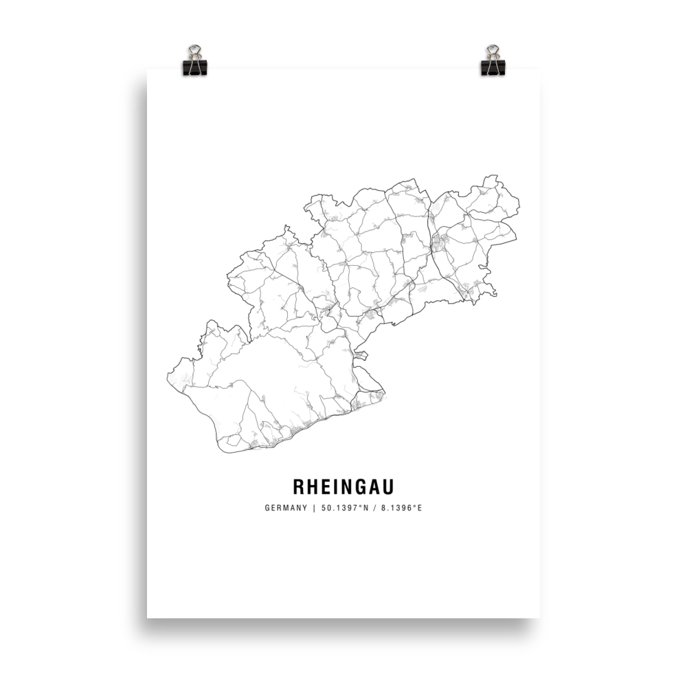 The Rheingau Wine Map Poster - 50x70 cm - Cocktailored
