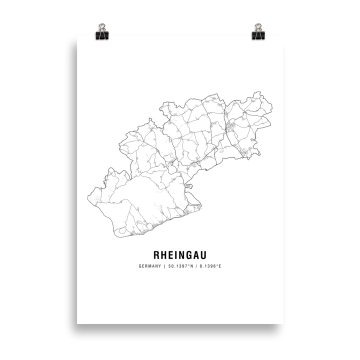 The Rheingau Wine Map Poster - 50x70 cm - Cocktailored