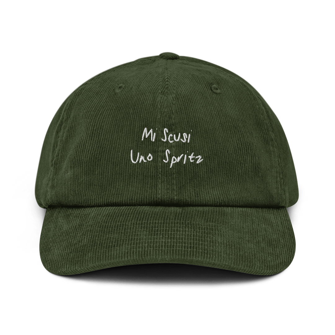 The Scusi Spritz Corduroy hat - Dark Olive - Cocktailored