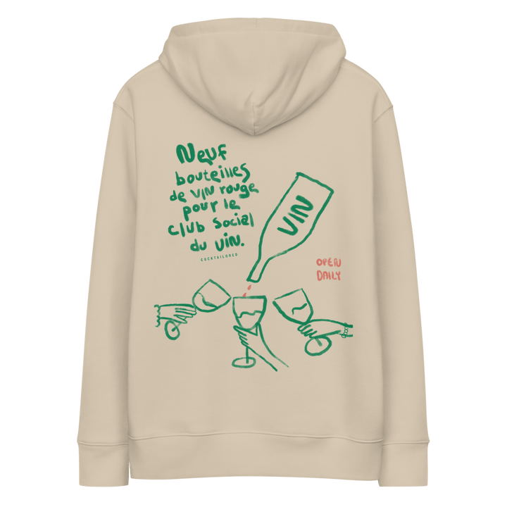 le club social du vin. eco hoodie - Desert Dust - Cocktailored