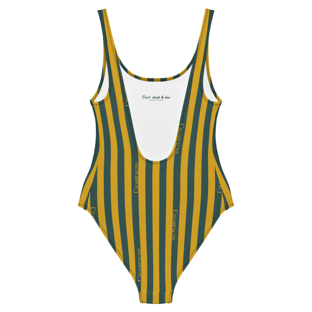 The Champagne Striped Swimsuit - XS - Cocktailored