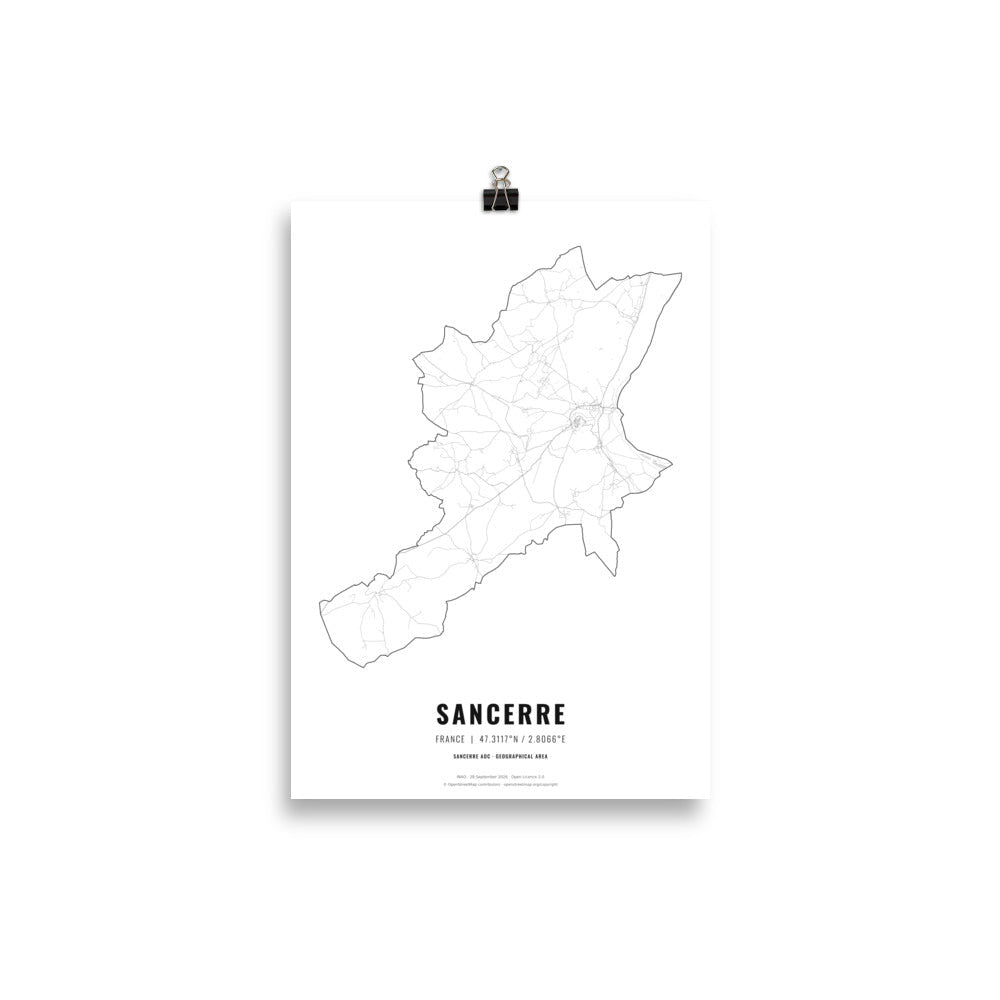 The Sancerre Wine Map Poster - 21x30 cm - Cocktailored