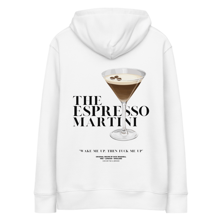 Espresso Martini "Wake Me Up" eco hoodie - White - Cocktailored