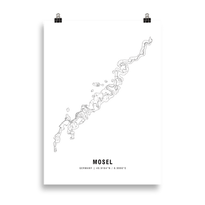 The Mosel Wine Map Poster - 50x70 cm - - Cocktailored