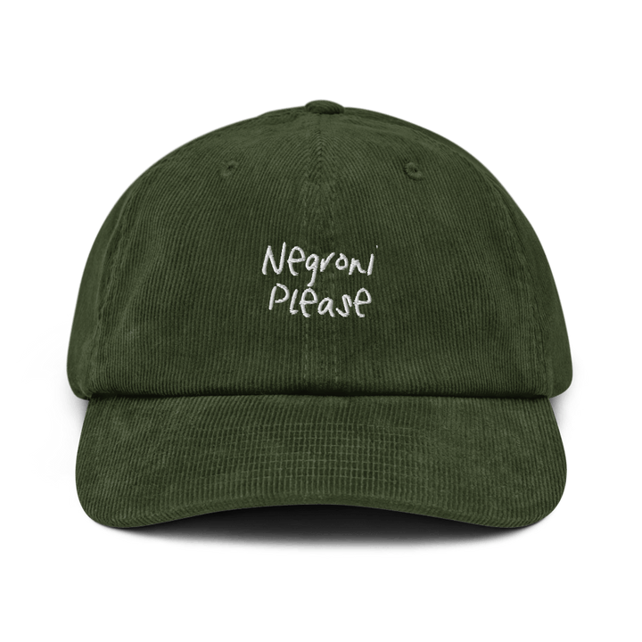 The Negroni Please Corduroy hat - Dark Olive - Cocktailored