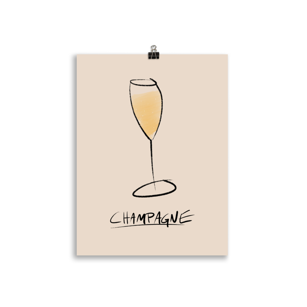 The Painted Champagne Poster - 30x40 cm - Cocktailored